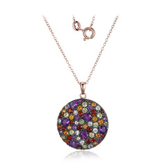 Collier en argent et Grenat du Mozambique