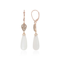 Boucles d'oreilles en or et Pierre de Lune blanche (KM by Juwelo)
