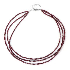 Collier en argent et Grenat du Mozambique