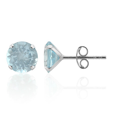 Boucles d'oreilles en argent et Topaze bleu ciel