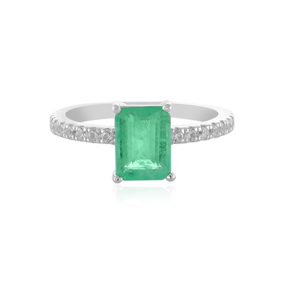 Bague en argent et Emeraude de Russie