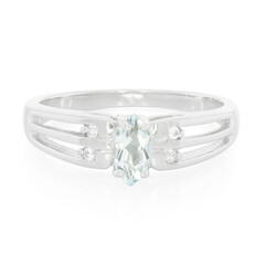 Bague en argent et Aigue-marine du Brésil