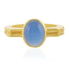 Bague en argent et Calcédoine bleue