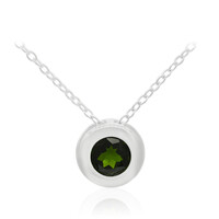 Collier en argent et Diopside de Russie