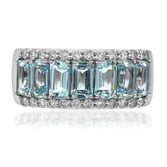 Bague en or et Aigue-Marine du Brésil AAA (CIRARI)