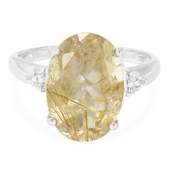Bague en argent et Quartz rutile (Cheveux de Vénus)