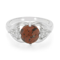 Bague en argent et Obsidienne acajou