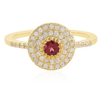Bague en argent et Spinelle rouge noble