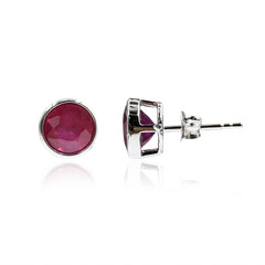 Boucles d'oreilles en argent et Rubis de Madagascar
