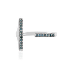 Bague en argent et Diamant bleu I3 (de Melo)