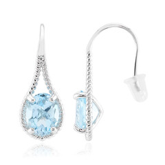 Boucles d'oreilles en argent et Topaze bleu ciel