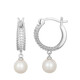 Boucles d'oreilles en argent et Perle blanche de culture d'eau douce