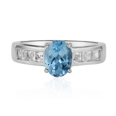 Bague en argent et Topaze bleu ciel