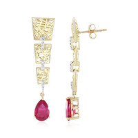 Boucles d'oreilles en or et Rubis de Madagascar (Ornaments by de Melo)