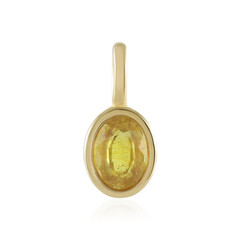Pendentif en argent et Saphir jaune de Madagascar
