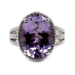Bague en argent et Améthyste
