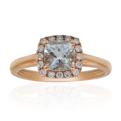 Bague en or et Aigue-Marine du Brésil AAA
