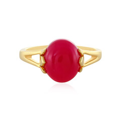 Bague en argent et Calcedoine framboise