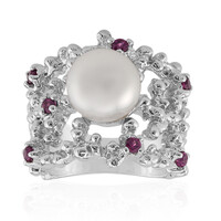 Bague en argent et Perle de culture d'eau douce (TPC)