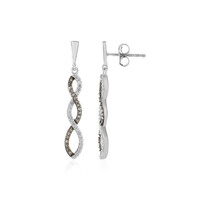 Boucles d'oreilles en argent et Diamant champagne I2