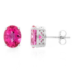 Boucles d'oreilles en argent et Topaze rose