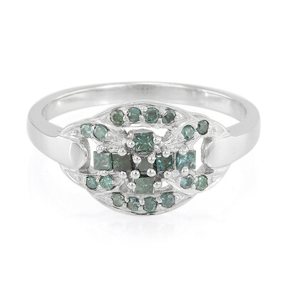 Bague en argent et Diamant fantaisie