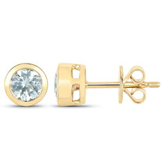 Boucles d'oreilles en or et Aigue-marine