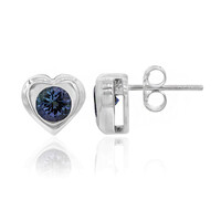 Boucles d'oreilles en argent et Tanzanite non chauffée
