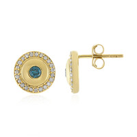 Boucles d'oreilles en or et Diamant bleu I4