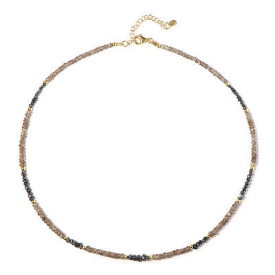 Collier en argent et Zircon cognac