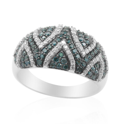 Bague en or et Diamant bleu I1