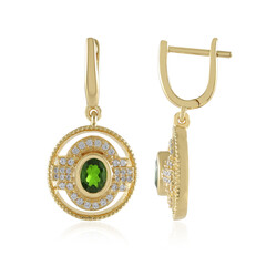 Boucles d'oreilles en argent et Diopside de Russie