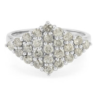 Bague en argent et Diamant chocolat
