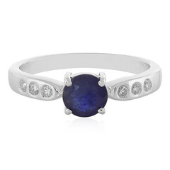 Bague en argent et Saphir bleu de Madagascar