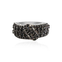 Bague en argent et Spinelle noir