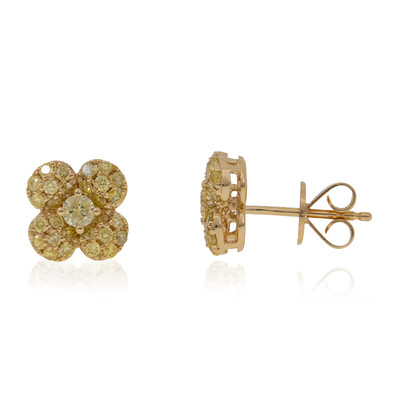 Boucles d'oreilles en or et Diamant SI2 jaune (CIRARI)