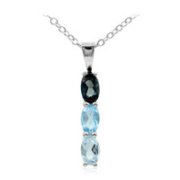 Collier en argent et Topaze bleu de Londres