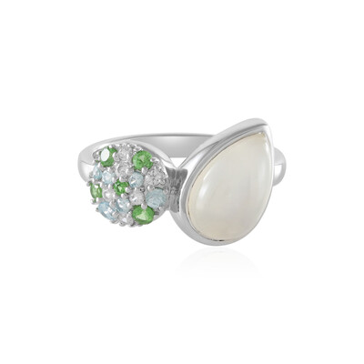 Bague en argent et Pierre de Lune blanche (KM by Juwelo)