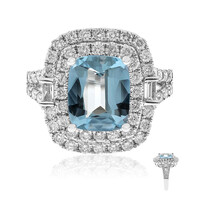 Bague en or et Aigue-Marine du Brésil AAA (CIRARI)
