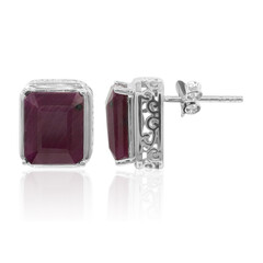 Boucles d'oreilles en argent et Rubis