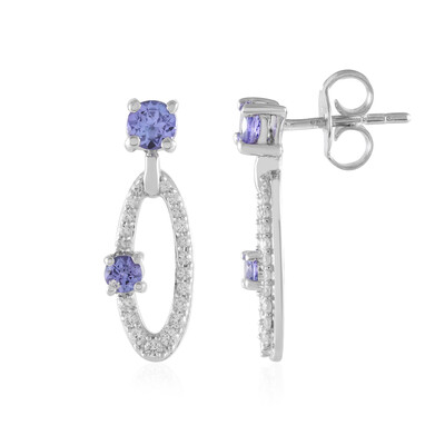 Boucles d'oreilles en argent et Tanzanite