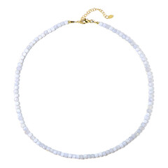 Collier en argent et Agate zonée bleue