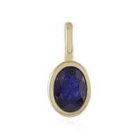 Pendentif en argent et Saphir bleu de Madagascar