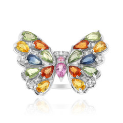 Bague en argent et Saphir vert