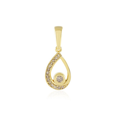 Pendentif en argent et Diamant champagne I2