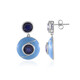 Boucles d'oreilles en argent et Saphir bleu de Madagascar (Adela Silber)