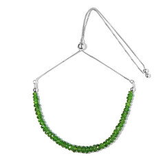 Bracelet en argent et Diopside de Russie