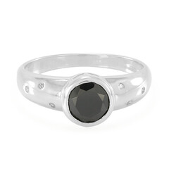 Bague en argent et Spinelle noir