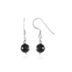 Boucles d'oreilles en argent et Spinelle noir