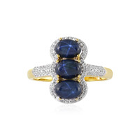 Bague en argent et Saphir étoilé bleu